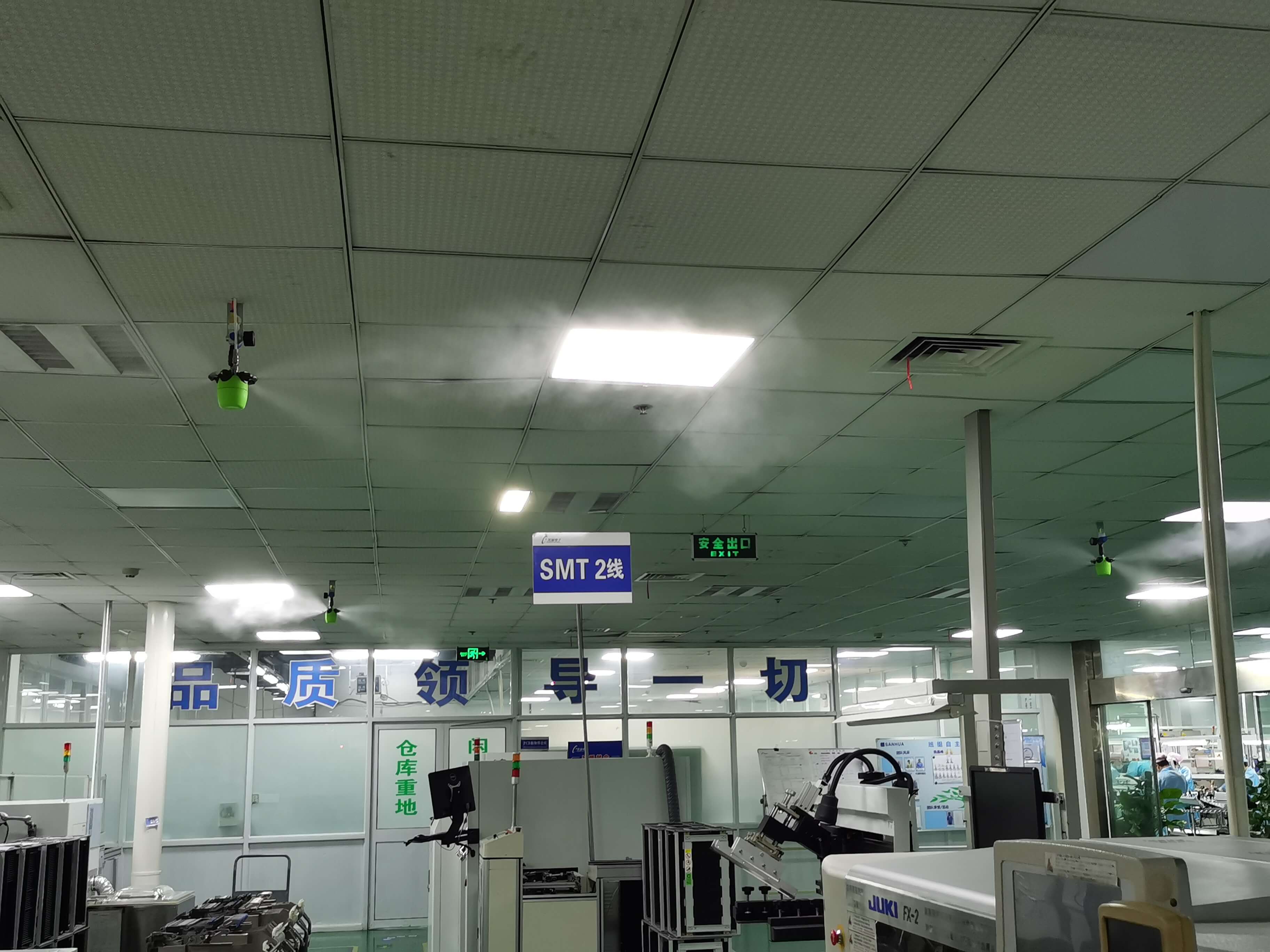 電子廠加濕除靜電案例—靖邦科技SMT車間